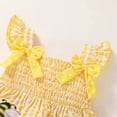 thumbnail image 6 of Happy Town Toddler Girl Clothes Infant Girl Sleeveless Ruffle Set Cute Bowknot Dress Top Shorts Outfits For Kids, 6 of 9