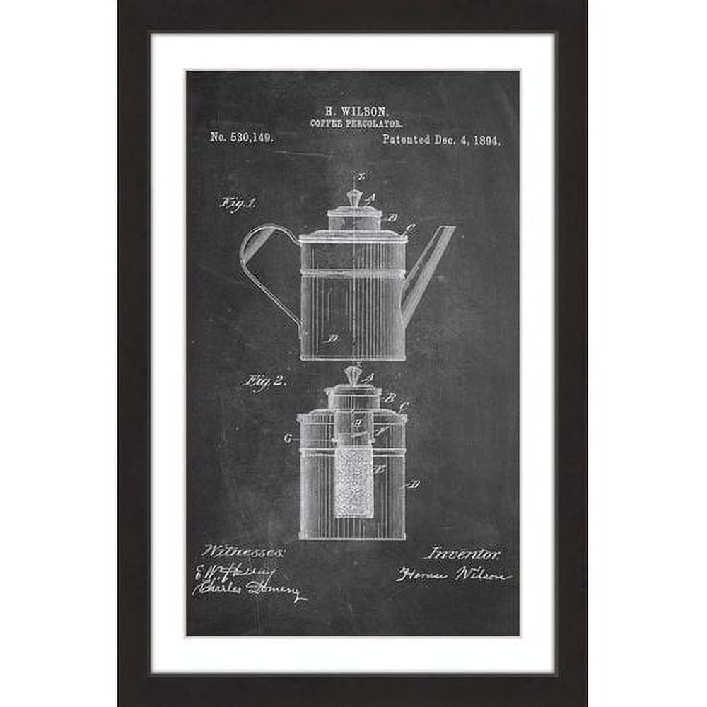 "Percolator 1894 Chalk" Framed Painting Art Print, 16" x 1.5"