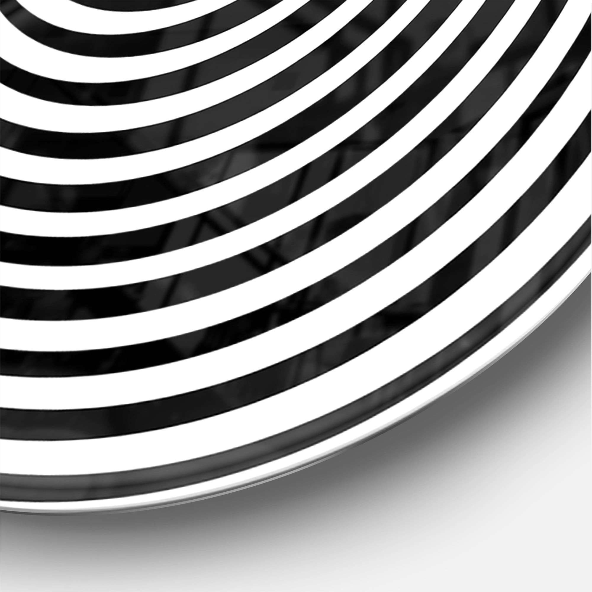 Designart 'Black and White Optical Illusion' Metal Wall Clock