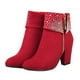 thumbnail image 1 of EeaseMX 1 par de delicadas botas de tacón para otoño e invierno para mujer, botines cortos para boda, 1 of 7