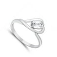 thumbnail image 4 of CHOOSE YOUR COLOR Rectangle White CZ Heart Promise Ring .925 Sterling Silver Band Female Size 9, 4 of 4