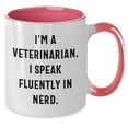 thumbnail image 2 of Veterinarian Humor Funny Mugs for Christmas Unique Gifts - I'm A Veterinarian. I Speak Fluently In nerd. Two Tone Coffee Mug for Veterinarian Lovers, Unique Gifts for Veterinarians on Christmas, 2 of 5