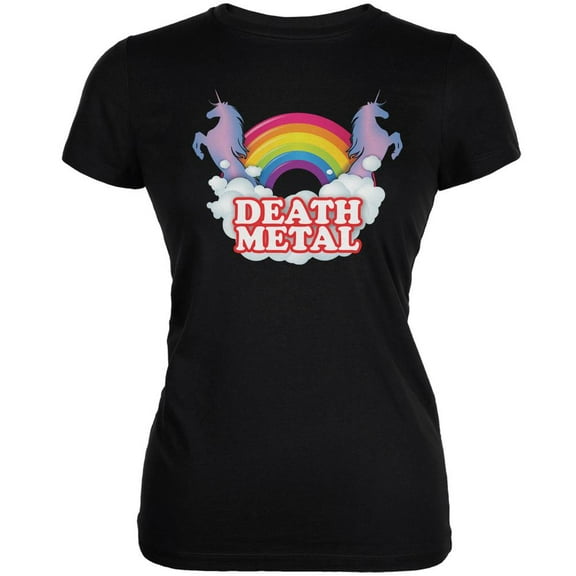 Death Metal Rainbow Black Juniors Soft T-Shirt - X-Large