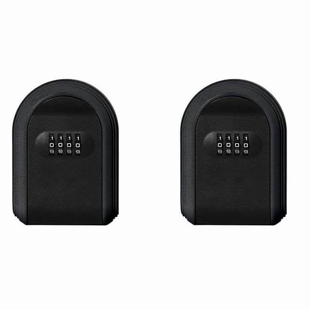 2X Caja Seguridad para Llaves Resistente una Intemperie Combinación 4 Dígitos Caja Seguridad para Llaves para Exteriores Caja Seguridad para Llaves Montada en Pared, Negra