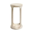 thumbnail image 6 of Kate and Laurel Dahl Wooden Round Drink Table, 12 x 23, Whitewash, Transitional Boho Circle Wood Accent Pedestal Table for Living Room Plant Stand or Small Bedroom Nightstand, 6 of 8