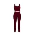 thumbnail image 5 of UYISJ Women 3 Piece Outfits Ribbed Long Cardigan Crop Tank Tops Shorts Sets Sweatsuit Lounge Set Casual Solid Color Sets Wine L, 5 of 7
