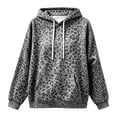 thumbnail image 4 of Gunia Womens Hoodies Leopard Hooded Sweatshirt With Pocket Casual Cozy Oversized Top Warm Fleece Fall Winter Fashion Pullover Clothes, 4 of 4