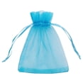 thumbnail image 1 of Paquete 100 Uds. Bolsas con cordón para joyería azul turquesa, 7*9cm pequeñas bolsas de malla para dulces Mini bolsita para pequeños regalos de Navidad joyería, 1 of 4