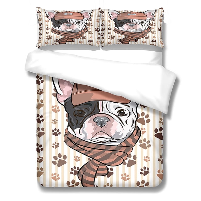 Conjunto de cubierta de edredón Tema de perro Cubiertas de edredón Pillow Shams Suministros para dormir Conjuntos de ropa de cama para primavera verano otoño invierno xl tipo3 3 piezas Inevent HA012367-12