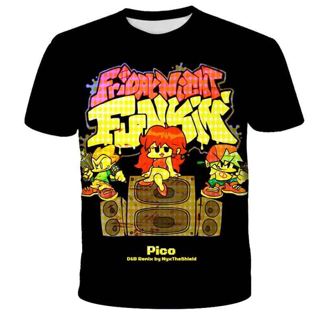 2022New Friday Night Funkin T-shirt Kids Cartoon Singer Game Fun Boys and Girls T-shirt Kids Tops Anime Clothes6T Gong Bohan LED