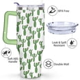 thumbnail image 3 of 40oz Barell Cactus Blossom Outdoor Stainless Steel Flip Straw Tumbler Spill Proof Travel Cup Double Wall Vacuum Insulated Coffee Mug with Top Handle, 3 of 6