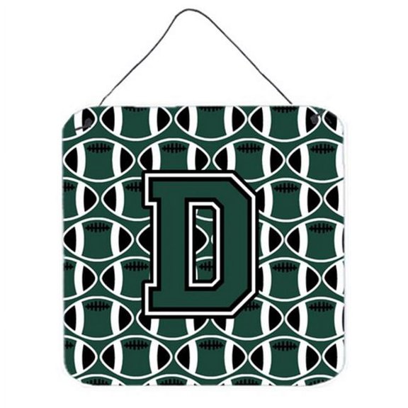 Letter D Football Green & White Wall or Door Hanging Prints