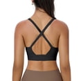 thumbnail image 4 of COMVALUE Women's Square Scoop Neck Sports Bra Thin Strap Padded Low Impact Yoga Bra Wireless Workout Crop Top (Black, XXL), 4 of 7