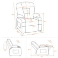 thumbnail image 3 of MCombo Big Kids Recliner Chair with Cup Holders for Toddler Boys and Girls, 2 Side Pockets, 3+ Age Group, Faux Leather 7322 Black, 3 of 7