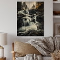 thumbnail image 2 of Designart "Cascades Dancing in the Waterfall II" Landscapes Print on Natural Pine Wood, 2 of 5