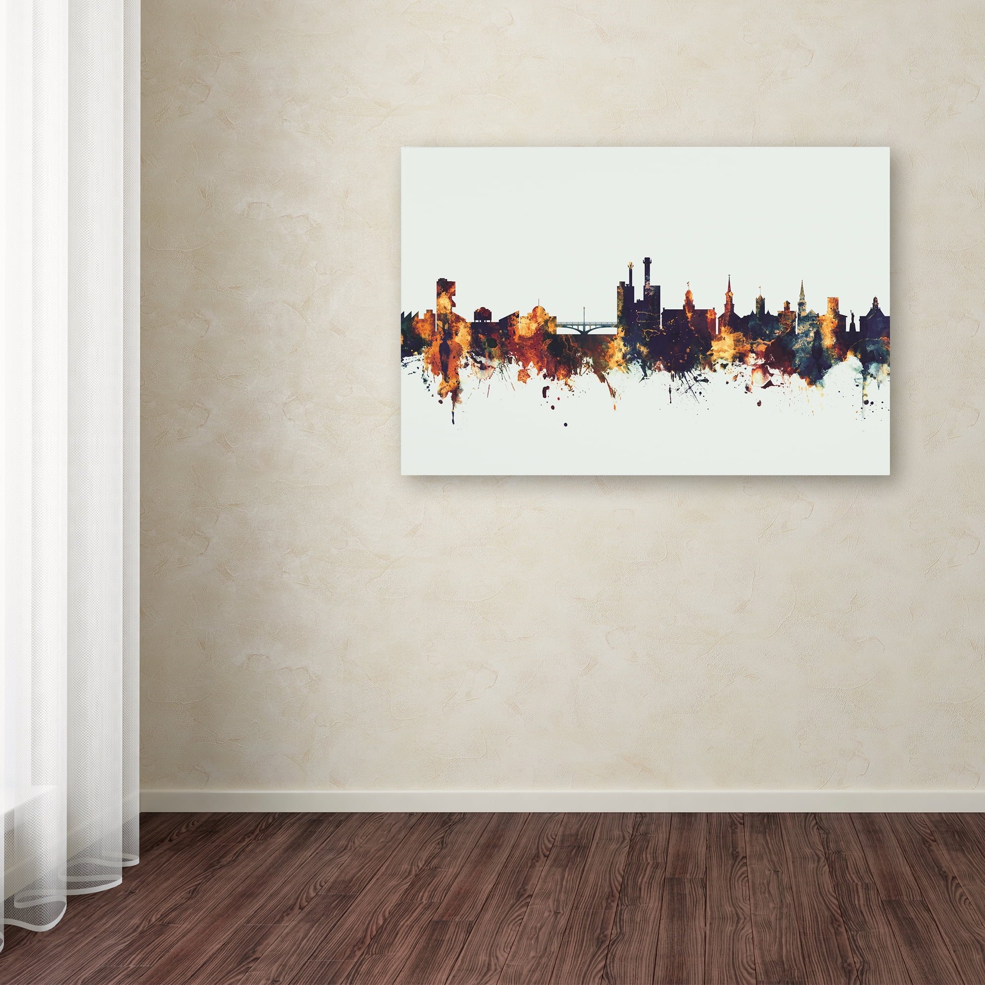 Trademark Fine Art 'Iowa City Iowa Skyline V' Canvas Art by Michael Tompsett