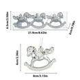 thumbnail image 3 of HomeDM 6Pcs Christmas Rocking Horse Plastic Ornaments Hanging Pendant for Christmas Tree Decorations Keepsake Gifts for Women Men Holiday Party Decor Silver 3.15"x2.36", 3 of 7
