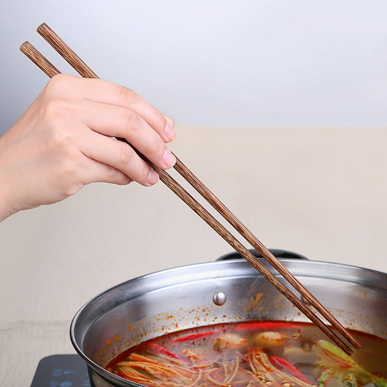 Chinese 16.5 Inch Brown Wooden Bamboo Giant Extra Long Kitchen Cooking Chopsticks For Hot Pot Frying