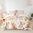 thumbnail image 2 of Homewish Cute Corgi Dog Duvet Cover Queen,Flower Leaves Queen Bedding,Cream,Polkadot Reversible,3 Pieces,1 Duvet Cover and 2 Pillowcases, 2 of 6