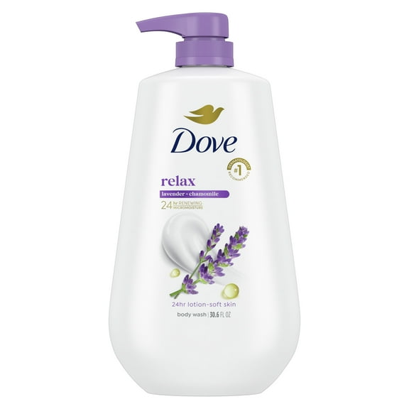 Dove Relaxing Long Lasting Gentle Women's Body Wash, Lavender Oil and Chamomile, 30.6 fl oz