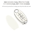 thumbnail image 3 of OFFCURVE for Nissan Key Fob Cover with Keychain Car Key Fob Case Shell Fit for Nissan Altima Maxima Rogue Armada Pathfinder Smart Key Car Accessories Protector, Silver White, 3 of 6