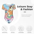 thumbnail image 5 of Lsque Bluey Women's Crew Neck Short Sleeve Bodysuit Basic T Shirts Tops Onesie Adult Cute Pajama-XX-Large, 5 of 8