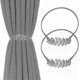thumbnail image 1 of Silver Leaf Curtain Tiebacks, 2 Pack Adjustable Decorative Clips for Drapes, 1 of 5