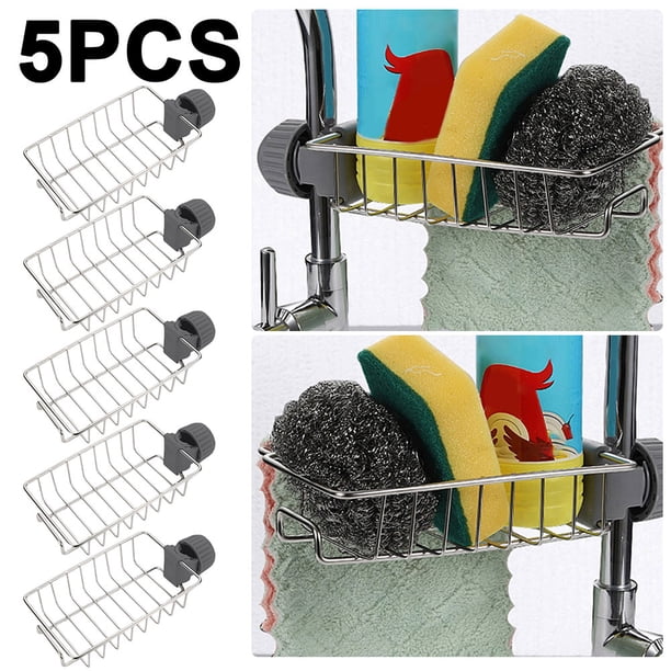 Rag Sponge Shelf Drain Dry Rack Grifo Toallero para Baño