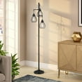 thumbnail image 3 of 69" Industrial Floor Lamps for Living Room, Metal Dimmable Standing Tree Floor Lamp with and Hanging Steel Cage Shade, 3 of 10