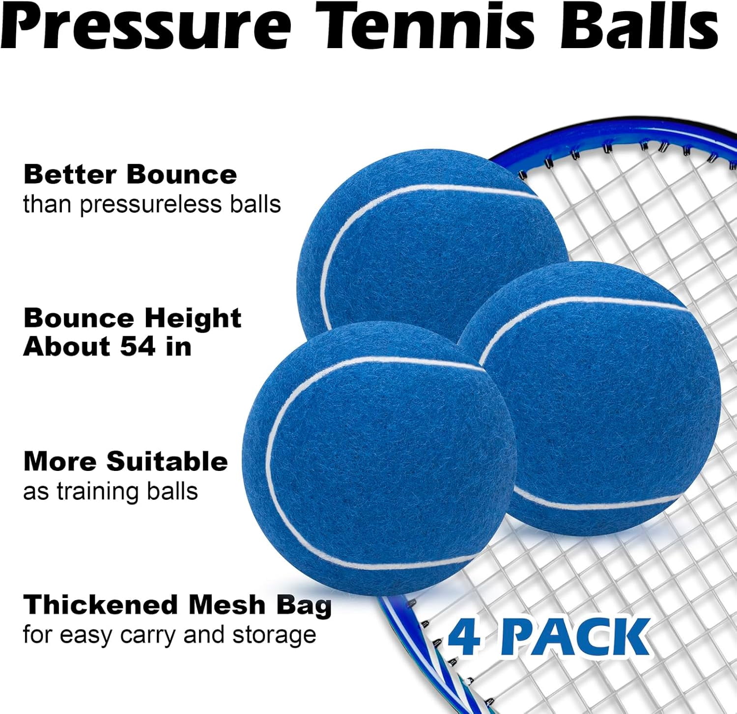 12 Pack Tennis Balls, Advanced Pressure Training Tennis Balls Practice Balls, Tennis Balls for Dogs, Thickened Tennis with Mesh Bag for Transport, Beginner Exercise Ball, Sturdy High Elastic