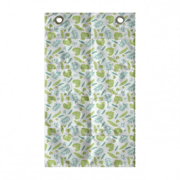 Leaves Hanging Pocket Organizer, Tropical Botany Elements Nature Awakening on Plain Backdrop, Printed Polyester Storage Bag with Pockets, 21" x 31", Green Seafoam