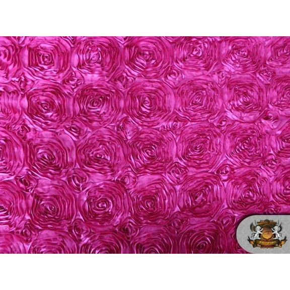 Rosette Satin Fabric HOT PINK / 54" Wide / Sold by the yard