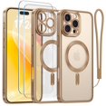 thumbnail image 1 of Funda Meifigno para iPhone 16 Pro Max de 6,9 pulgadas con 2 protectores de pantalla y correa para la muñeca, 1 of 7