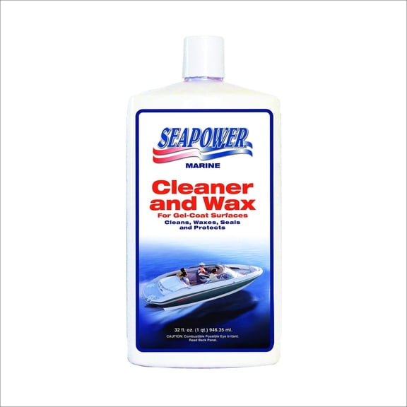 Seapower SQ-32 Marine Cleaner and Wax with Carnauba and Silicone - 32 oz.