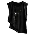 thumbnail image 4 of BLVB Summer Tank Tops for Women Printed Round Neck Sleeveless T-Shirts Casual Loose Going out Blouse Tees, 4 of 5