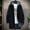 Black, variant on QUNYINEY Long Sleeve Jacket for Men Zip up Black Solid Fleece Overcoat Hooded Loose with Pocket Drawstring Outerwear Jackets