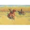 thumbnail image 2 of Remington, Frederic 32x23 White Modern Wood Framed Museum Art Print Titled - The Long-Horn Cattle Sign-1908, 2 of 4