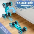 thumbnail image 4 of Lvelia RC Stunt Car for Kids, Remote Control Car Double-Sided Driving Drift Twist Offroad 360°Rotation with Lights Music for Birthday Boys Girls Gifts,Blue, 4 of 12