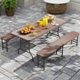 thumbnail image 2 of Gymax 3 Piece Folding Picnic Table Set w/ 6 ft Table & 2 Benches for Yard Camping, 2 of 9