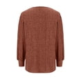 thumbnail image 4 of Women's Oversized Knit Thin Puff Sleeve Long Sleeve Loose Comfortable T-Shirt Top, 4 of 8