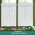 thumbnail image 2 of CAROMIO Waffle Woven Textured Short Cafe Curtains Light Filtering for Kitchen, White, Two Panels,30"W x 36"L, 2 of 7