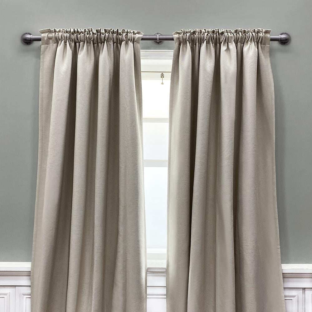 Lumi 1" Pewter Wraparound Single Curtain Rod, 72-144"