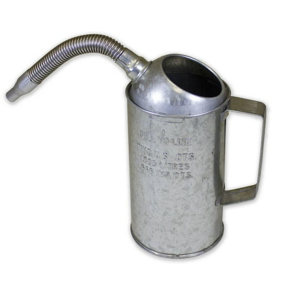 WirthCo Measure And Pour Bottle 94486 2 Quart Measuring Capacity; Silver; Galvanized Steel; With Flexible Spout