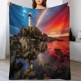 thumbnail image 4 of Ocean Lighthouse for Women Men Kids Flannel Throw Blankets Soft Fuzzy Lightweight for Home Decor Couch Bed Sofa, 4 of 8