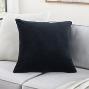 Mina Victory Sofia Solid Velvet Reversible 20 x 20 Indoor Throw Pillow Black