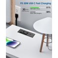 thumbnail image 2 of Regleta de alimentación Jgstkcity empotrada con 2 enchufes, 4 puertos USB de 30 W, USB C, 2 of 8