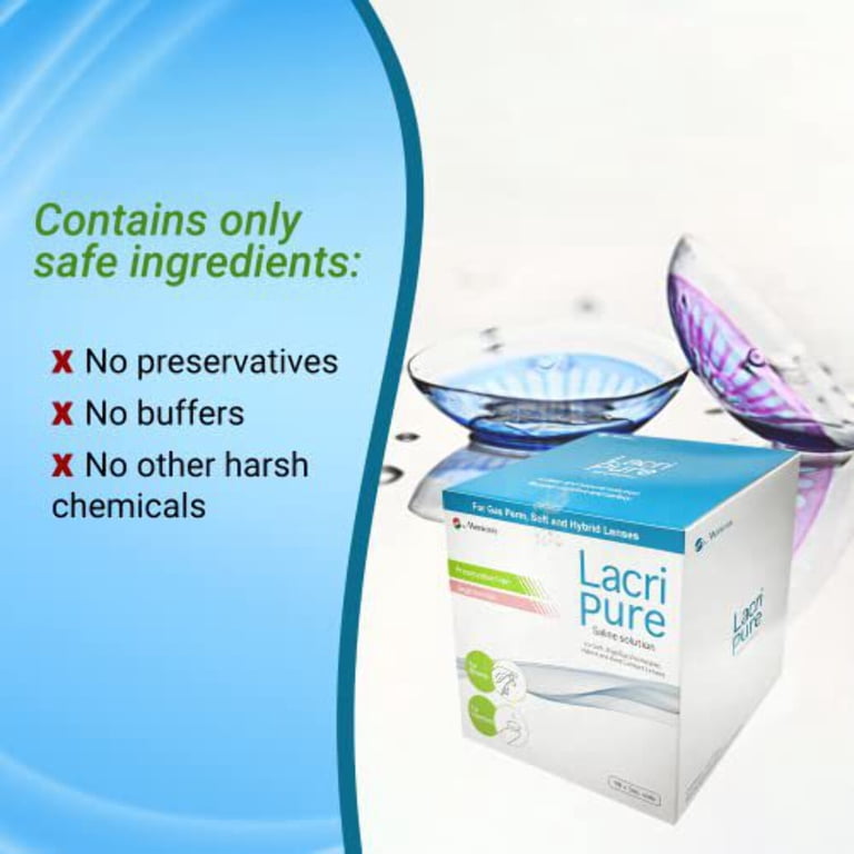 Menicon LacriPure Saline Contact Lens Solution, 98 Vials, 5ml HSA