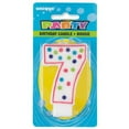 thumbnail image 4 of Bougie d'anniversaire à pois numéro « 7 » de Unique Industries, 4 of 4