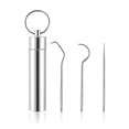 thumbnail image 1 of Vogacara Office Hotel Adults Portable Stainless Steel Pick Mouthcare Travel Tooth Pinicing Tool Toothpicks Cleaning Camping Personal cuidado de los oídos 3 piezas/juego de tubos Vogacara BFH000179-01, 1 of 3