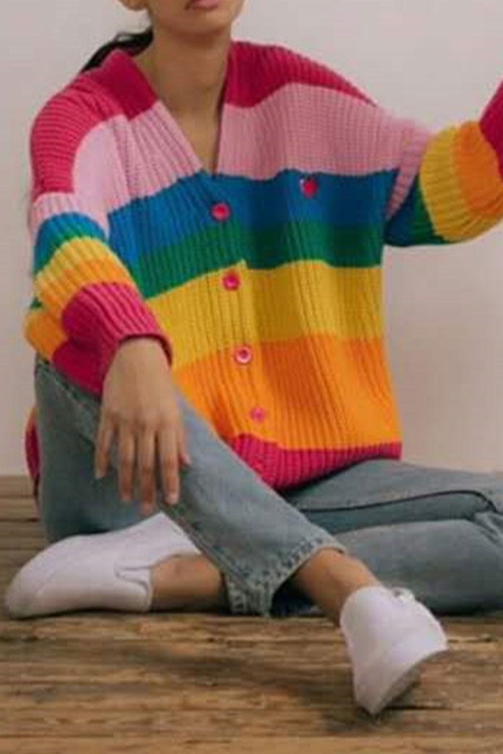 Rainbow cardigan womens Clearance